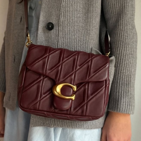 NWT Coach Times Square Tabby Shoulder Bag With Quilting Merlot - Picture 3 of 8